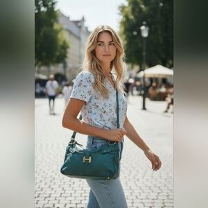 Relic Green Shoulder Bag with Gold Hardware